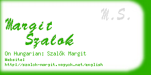 margit szalok business card