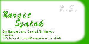 margit szalok business card